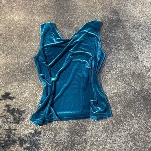 Chico's Teal Velvet V-Neck Tank